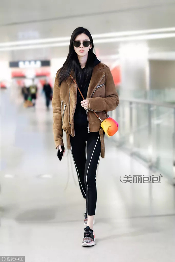 超模奚梦瑶最近街拍私服