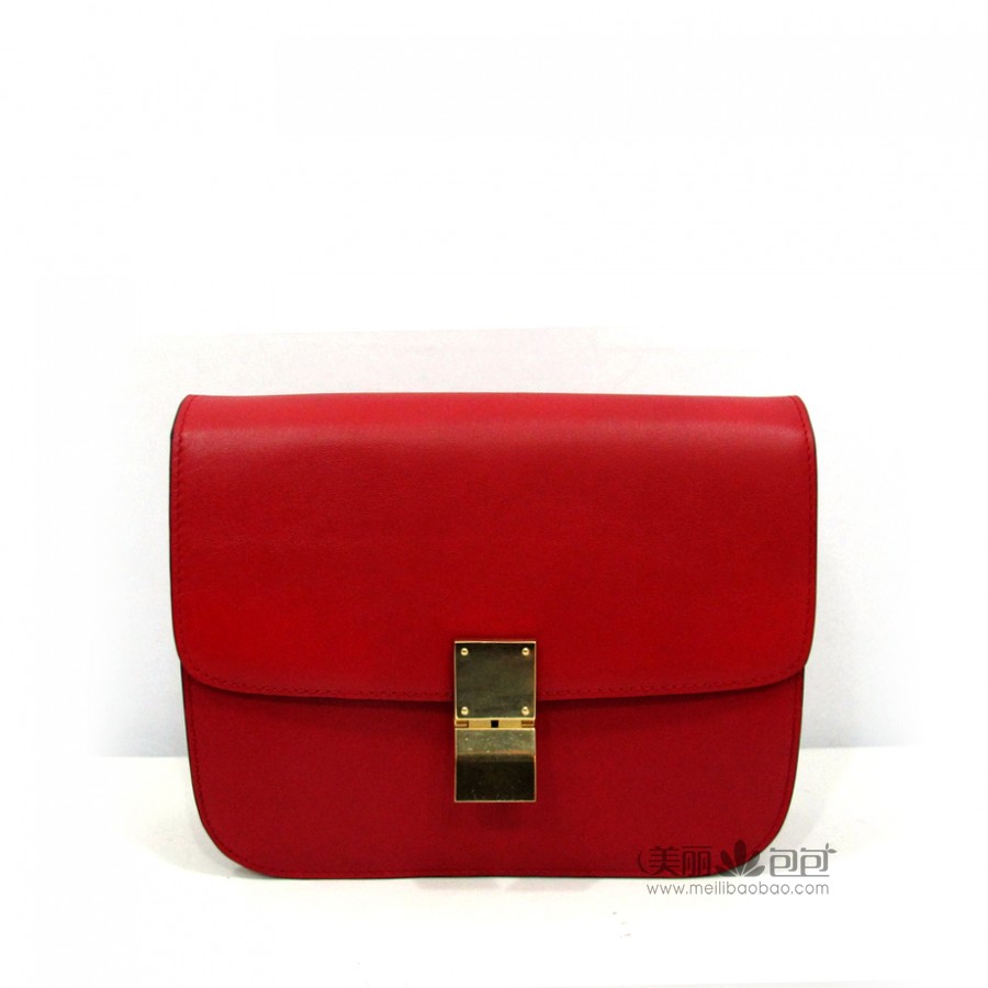 celine classic box 原版皮红色赛琳包包3333hng