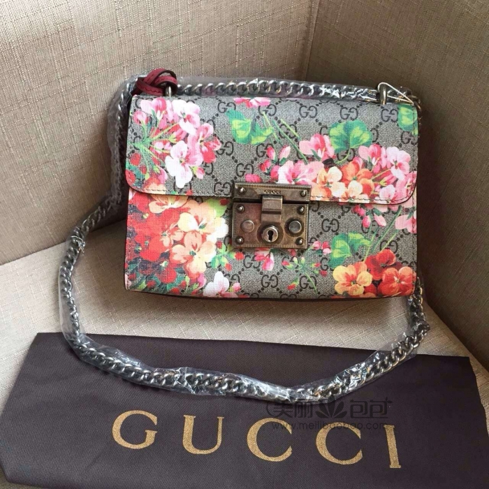 gucci blooms padlock bag