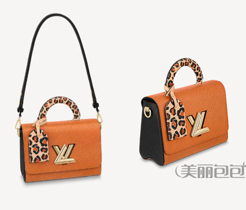 包包搭配 豹纹手提的lv twist锁扣包 时尚又高级