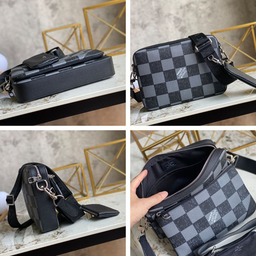 N80401 Louis Vuitton Damier Checkerboard Trio Messenger Bag