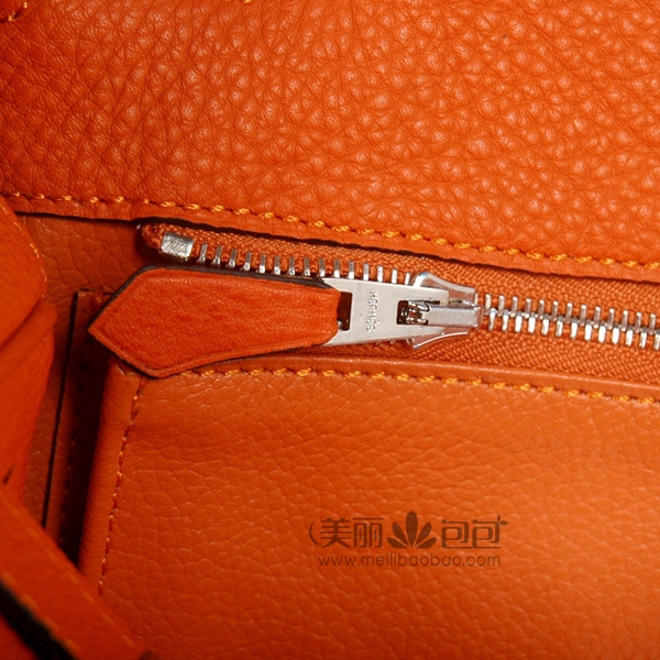 hermes kelly 原版橙色荔纹牛皮爱马仕凯莉包32-35cm