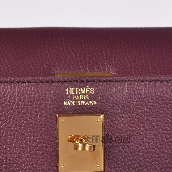 hermes kelly 原版紫色牛颈纹爱马仕凯莉包32-35cm