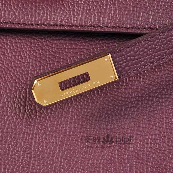 hermes kelly 原版紫色牛颈纹爱马仕凯莉包32-35cm