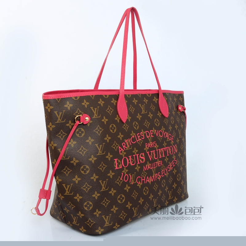 全新印字款Neverfull lv妈咪包 经典Monogram老花手袋M40876 M40940