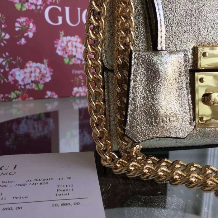 2016古琦专柜最新 时尚锁扣 最优gucci Padlock迷你包409486