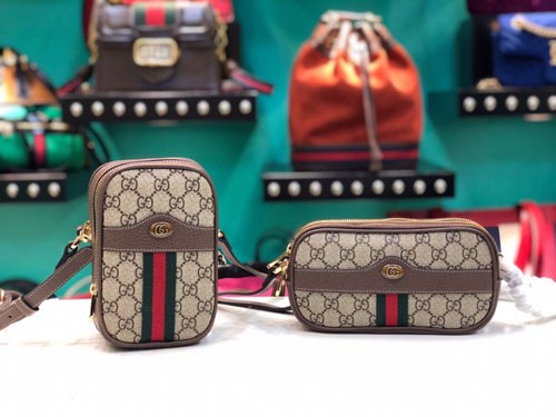 Gucci Ophidia复古风迷你包双g帆布三拉链相机包 美丽包包名品网