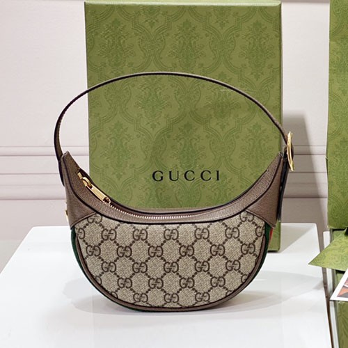 Gucci Ophidia新款老花手拧包弯月形腋下包 美丽包包名品网