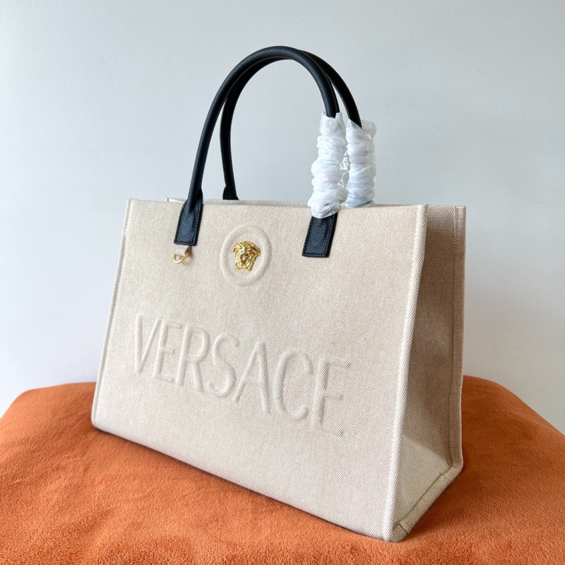 versace la medusa tote购物袋 范思哲度假风帆布手提包 去旅行吧！