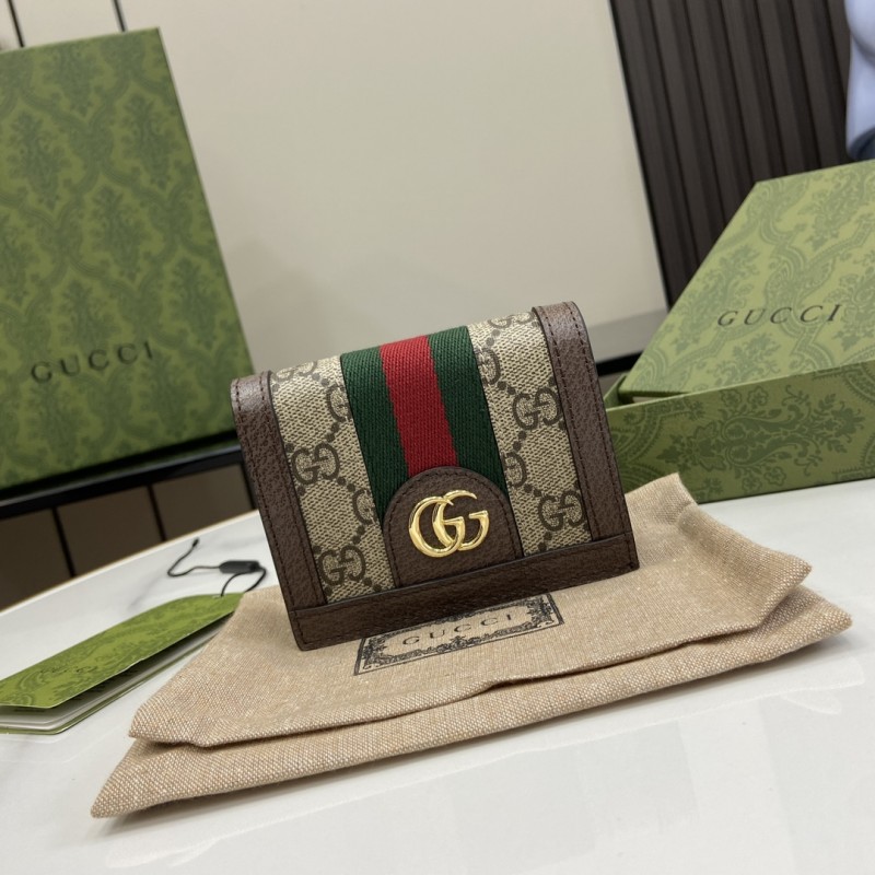 gucci Ophidia新款小卡夹 复古GG图案帆布超迷你零钱包523155