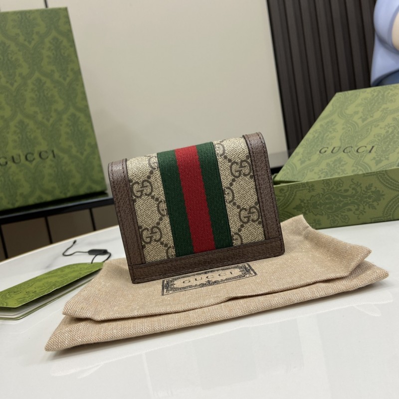 gucci Ophidia新款小卡夹 复古GG图案帆布超迷你零钱包523155