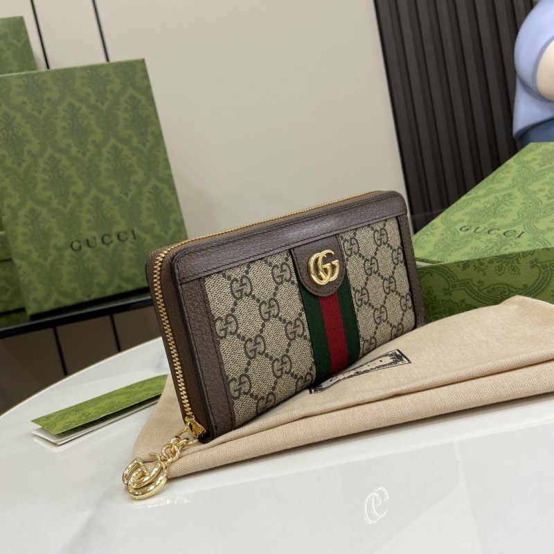 gucci Ophidia系列长款拉链钱包 古琦经典双G图案钱夹523154