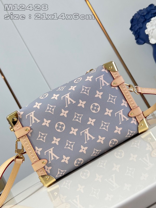 lv Side Trunk中号软盒子包 新颖特别monogram灰色花纹系列M12428