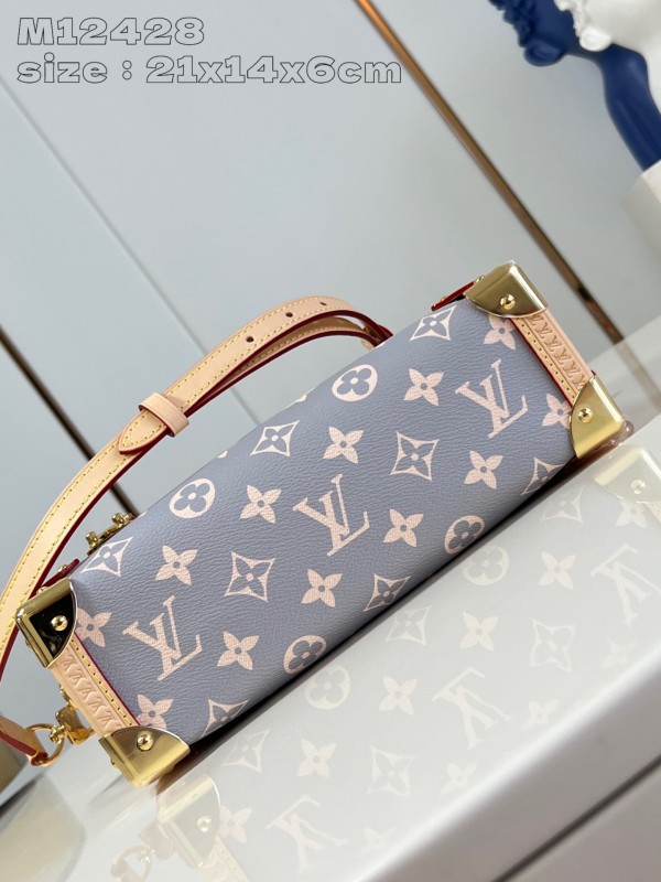 lv Side Trunk中号软盒子包 新颖特别monogram灰色花纹系列M12428