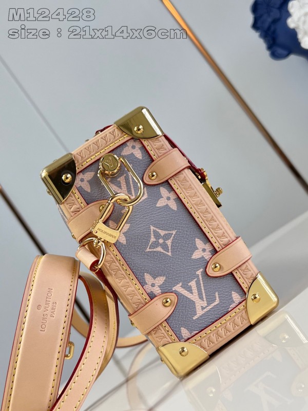 lv Side Trunk中号软盒子包 新颖特别monogram灰色花纹系列M12428