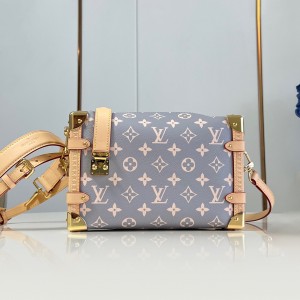 lv Side Trunk中号软盒子包 新颖特别monogram灰色花纹系列M12428