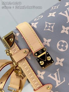 lv Side Trunk中号软盒子包 新颖特别monogram灰色花纹系列M12428