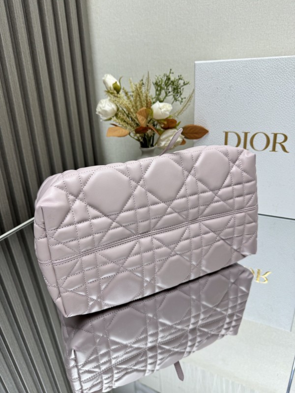 dior toujours tote手袋 粉色中号 迪奥柔软牛皮藤格纹手提包2821